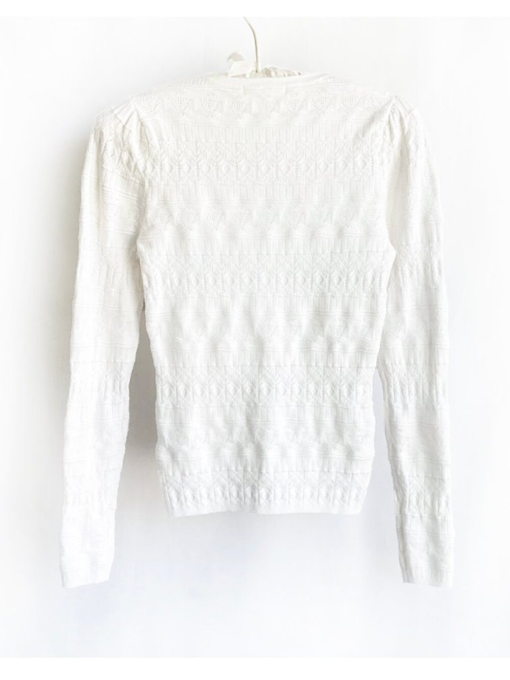 Heartloom Daisy Pointelle Knit Henley Top Sweater - Picture 7 of 12
